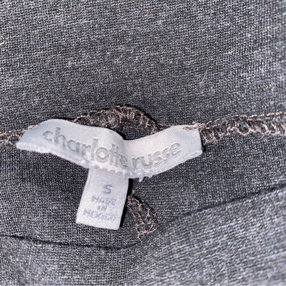 Charlotte Russe Skirt Dark Grey Gray Mini Slit Pull-On Small - Picture 2 of 6